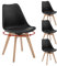WOLTU Esszimmerstühle drehbar 4er Set, für Esszimmer, Moderne Küchenstühle, aus Massivholz Kunstleder, bis 120 kg belastbar, Schwarz