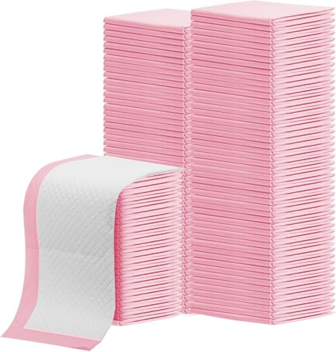 EXTRAPINS 100 Stück 33 x 43 cm Wickelunterlage Einweg, Saugfähig, Rosa | Betteinlagen Inkontinenz Einweg, Weich,, Inkontinenzunterlage für Betten, Erwachsene, Senioren oder Kinder