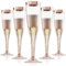 AUTOWNLUX 30 Stück Sektgläser Plastik, 150ml Champagner Gläser mit Roségoldrand und Roségoldglitter aus Kunststoff, Sektglas Plastik Mehrweg für Mimosa Bar Hochzeit Party Picknick im Freien