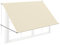 FIVMEN Tenda da sole retrattile con cordoncino e asta di supporto in alluminio, per balcone, protezione solare per finestra, terrazza, balcone, 200 x 145 cm, beige