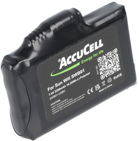 2 baterías SWB01 recargables de polímero de litio, 7,4 V, 2200 mAh, incluye cable de carga USB-C, ideal para guantes calefactados