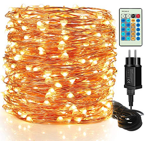 Catena Luminosa Stringa Luci - Moobibear 30M 300 LED Fata lucida a fili di rame, Impermeabile IP65 per Casa, Festive, Natale ed Bar Decorazioni(Bianco caldo)