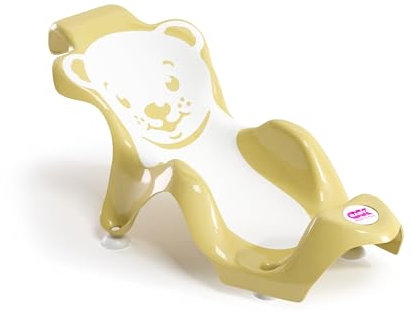 OKBABY Buddy - Sdraietta Anatomica con Seduta in Gomma Antiscivolo per il Bagnetto del Neonato 0-8 Mesi (8 kg) - Giallo