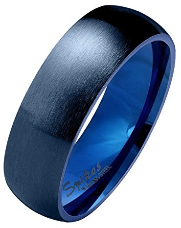 Paula & Fritz® matt poliert 6mm breit Edelstahlring Damen-Ring Verlobungs-Ring Freundschaftsring Herrenring Partnerring blau Gold schwarz roségold Silber verfügbare Ringgrößen 47 (15) – 69 (22)