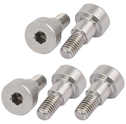 sourcingmap Bullone a spalla esagonale in acciaio inossidabile 304, diametro spalla 8 mm, lunghezza spalla 7 mm, filettatura M6, 5 pezzi
