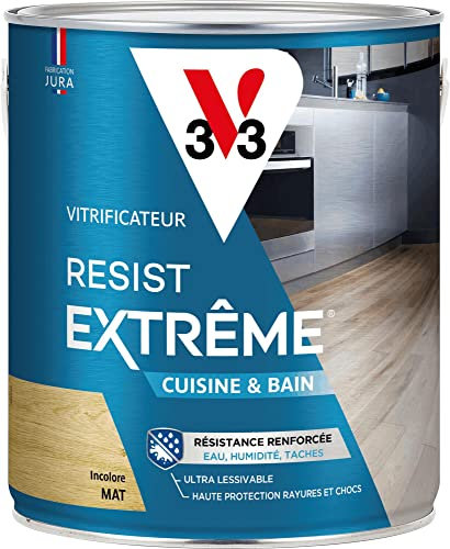 V33 Vitrificateur parquets Résist extrême cuisine & bains, Incolore mat, 2,5L