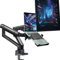 AVLT Laptop and Monitor Stand - Mount 15.6 Notebook and 32 Monitor on 2 Full Motion Adjustable Arms - Organize Your Work Surface with Ergonomic VESA Monitor Mount