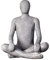 IDYL Moderne Skulptur Figur Sandsteinguss Sitting Man Crossed Legs | wetterfest | Farbe grau | Masse 22x18x28 cm | Dekorationfigur für jeden Wohnbereich, Balkon und Garten