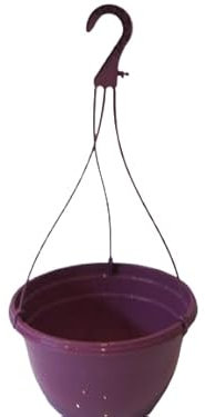 The Flowerpot Men 27CM PLASTIC HANGING POTS BASKETS PLANTERS X3 (x3, Purple)