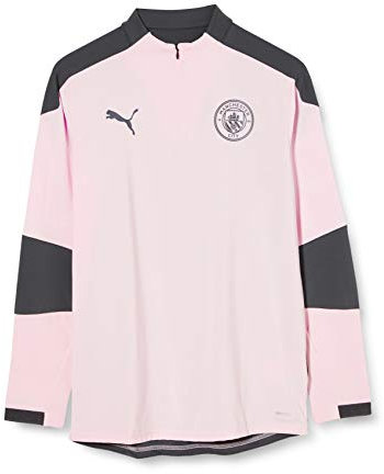 PUMA MCFC 1/4 Zip Top Jr Pullover, Lilac Snow-Asphalt, 176