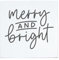May and Berry Holzstempel - Merry and bright, 45x45mm, Weiß