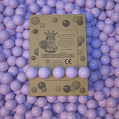 300 Bälle, Bio-Kunststoff Bällebad Bälle aus nachwachsenden Zuckerrohr - Rohstoffen, 6cm Ø, Kindergarten und Gewerbequalität - Flieder
