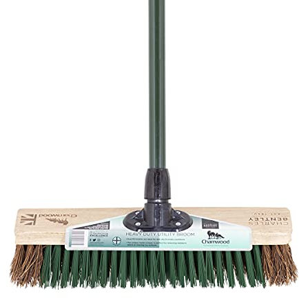 Charles Bentley Charnwood 16 Utility Broom with Scraper for Garden & Outdoor Maintenance Premium Brushware Green FSC