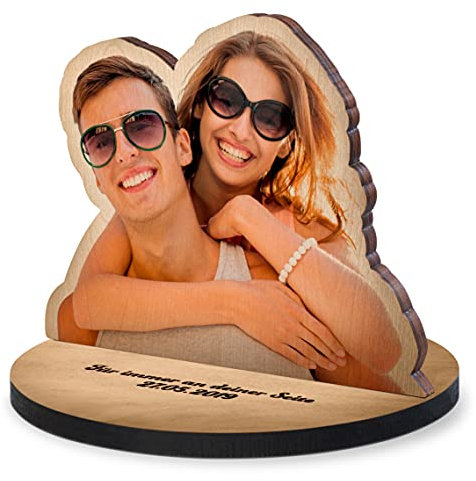 Fotofigur aus Holz - Dein Foto und Dein Wunschtext auf einem Aufsteller - Einzigartige Fotogeschenke zu Weihnachten - Deine Wunderwood Statue (15 x 18 cm)