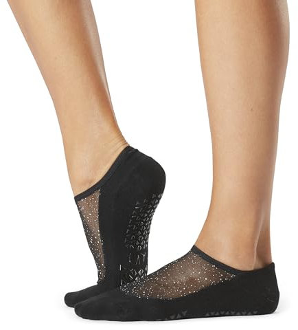 Tavi Noir Damen Maddie Grip Socken - Rutschfeste Pilates Socken mit Griffen für Frauen Yoga Socks Barre Socks, Onyx, S