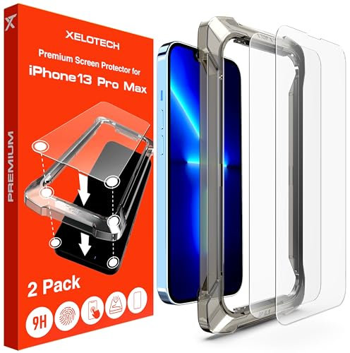 XeloTech Schutzglas für iPhone 13 Pro MAX - 100% Abdeckung - Komplett Transparent - 9H Glas - Keine Plastik-Folie