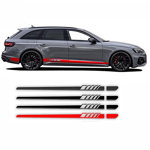 Auto Adesivi per Gonna Laterale Decorativi, Per Audi A3 A4 A5 A6 A7 Q2 Q3 Q5 RS3 RS4 RS5 TT S5 S6 S7 2 pezzi porta auto strisce laterali gonna adesivo corpo decalcomania del vinile