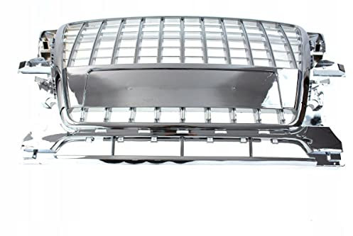 V-MAXZONE PARTS Griglia sportiva anteriore per Audi Q5 8R Chrome 2009 2010 2011 2012 Pdc E-4428 Anteriore Griglia Centrale Anteriore Sport a nido d'ape Mesh Grille Sport