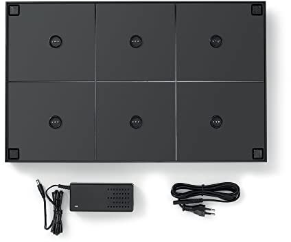 LA VILLE LUMIÈRE Mehrfach-Magnetkontakt-Ladestation für THETA Kabellose Tischlampe (bis zu 6 Lampen) Ideal für Restaurants, Hotels - Platzsparend Stapelbar, Schwarz, LD0870RP_LVL