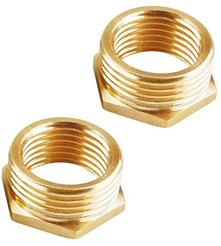 2 Stück G1/2 Buchse auf GHT 3/4 Schlauchadapter Messing Gewinde Rohrverschraubung Schlauchverbinder Schlauchkupplung Wasserschlauch Adapter Gartenschlauch Drehgelenk
