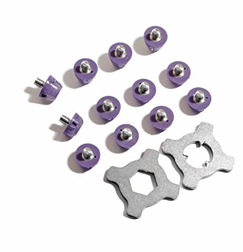 STUDIAMONDS Gummistollen für Fußballschuhe - 12 X Fußballstollen Standardgewinde mit 2X Stollenschlüssel-TPU Studs (Transluzent Lila)