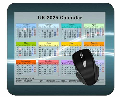 YENDOSTEEN Calendar 2025 Year Mouse Pad with Holidays,Line Light Vertical Anti Slip Rubber Mousepads