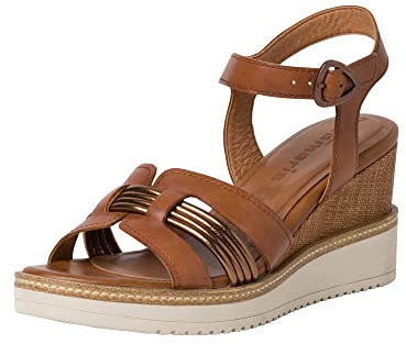 Tamaris Femme 1-1-28243-20 Sandale, Cognac Comb, 37 EU