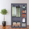 Oshion Kleiderschrank Faltschrank Stoffschrank Faltbare Garderobe Canvas mit Reißverschluss Stoffschrank Kleiderschrank mit Kleiderstange, Fächern (110 x 45 x 175 cm grau)