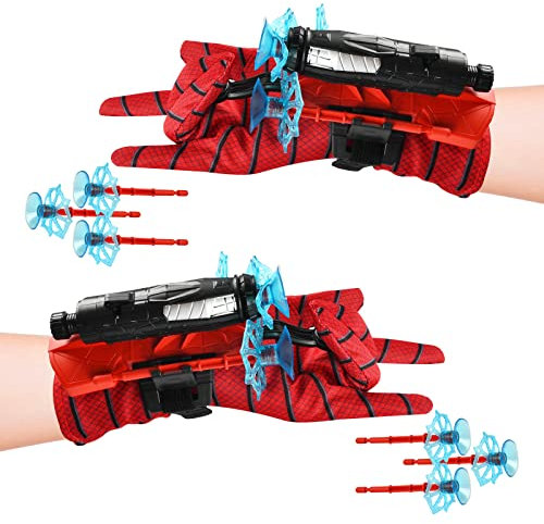 2 Set Launcher Handschuh, Held Launcher, Handgelenk Spielzeug Set, Cosplay Handschuh Lustiges Lernspielzeug für Kinder (B)