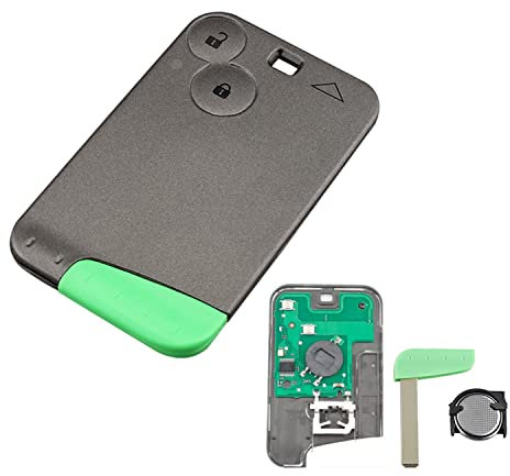 Heart Horse Coque de Clé Télécommande 2 Boutons pour Renault Laguna 2 Espace 4 Vel-satis 2001-2009 433MHz Puce PCF7947/ID46 Smartcard Clé Carte Vierge Complète avec électronique à Programmer