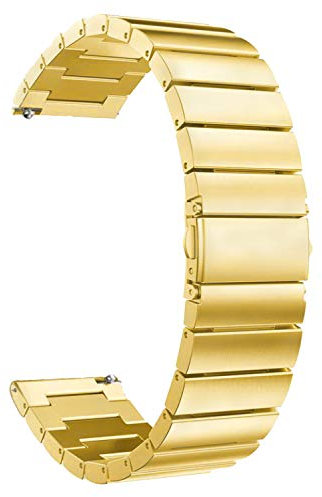 ONE ECHELON Cinturino di ricambio a sgancio rapido compatibile con Fossil Q Control Gen 3 in acciaio inossidabile con finitura opaca (oro)