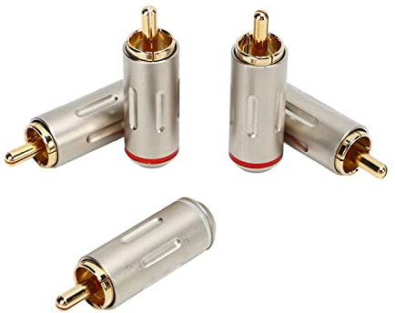 Connettore RCA Connettore RCA Maschio terminale RCA da 5 pezzi Connettore per cavo audio video ad alta resistenza in metallo resistente all'usura per dispositivi multimediali e CCTV