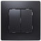 LEGRAND Doble Conmutador 10AX, Gama Niloé Monobloc, Mecanismo Completo con Marco, Negro, 396490