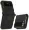 OKZone Kompatibel mit Samsung Galaxy Z Flip 4 Hülle, Handyhülle Samsung Z Flip 4, PU Leder Tasche Schutzhülle Flip Cover Klappbar Klapphülle Etui mit Silikon Bumper 360 Grad Lederhülle (Schwarz)