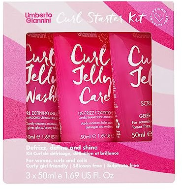 Umberto Giannini Curl Jelly Starter-Set – Gelatine, Shampoo und Conditioner für Locken in Reisegröße