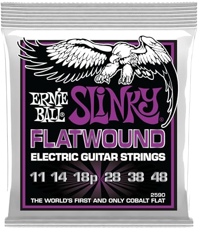 Ernie Ball Power Slinky Flatwound Electric Guitar Strings 11-48 Gauge (P02590)