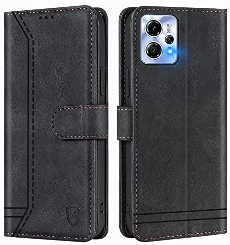 GoodcAcy Coque pour Motorola Moto G53 5G/G13 4G/G23 4G Coque, Etui Protection Housse Premium en Cuir PU,Pochette Fermeture Magnétique,Flip Case Compatible avec Moto G53 5G/G13 4G/G23 4G (Noir)