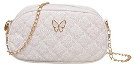 Damen Kleine Umhängetasche mit Kettenriemen Damen PU Crossbody Tasche Weiblich Gesteppt Messenger Bag Satchels Bag Ins Lady PU Crossbody Tasche Frauen Gesteppte Messenger Bag Kleine Casual