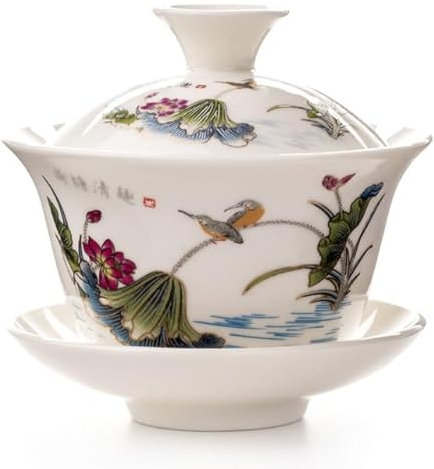 RIDAEX Tazze da tè Gaiwan cinesi Tazze da tè in ceramica Coperchio scodella Ciotola Piattino Kung Fu Tazza da tè