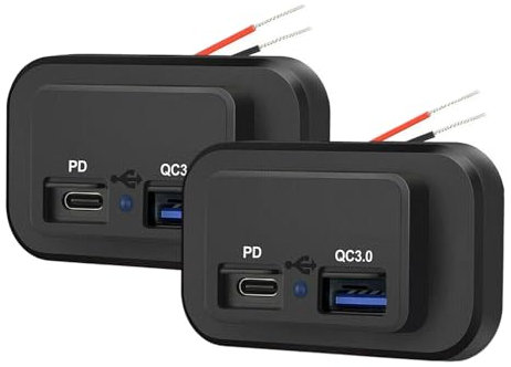Cargador De Coche USB, Toma de Cargador de Coche Dual Puertos USB, 4.8A Adaptador de Cargador de Coche, 12V-24V Panel de Enchufes USB Carga Rápida Adaptador para Automóviles Barcos Camiones RVs