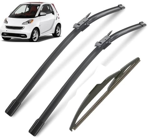 Scheibenwischer vorne und hinten, kompatibel mit Smart ForTwo W451 Coupe 2007–2014, Windschutzscheiben-Fensterbürste, 23 Zoll, 21 Zoll, 10 Zoll