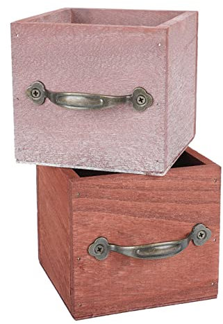 ABOOFAN 2stücke Holz Blumentopf Für Zuhause Kreativer Desktop-Ornament Blumentopf Aus Holz Blume Pflanze Vermittlung Halter