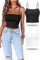 Ekouaer Pack de 2 Camisetas Sin Mangas para Mujer Top Corto Sexy de Verano Camisola Básica Tank Top Corto Informal de Espagueti Y2k Negro + Blanco M