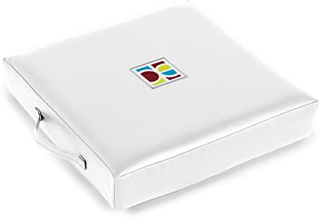 Cojin Viscoelastico con Espuma Desenfundable - Cojin para Silla de Ruedas, Oficina, Coche, Sillon, Escritorio o Sillas de Comedor – 45x45x10 cm (Blanco)