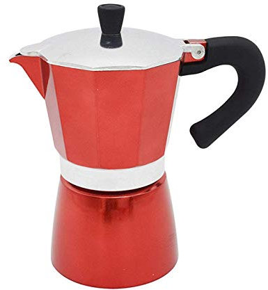 HWSY Coffee Moka Pot Coffee Maker Red Aluminum Coffee Moka Pot 6cup Latte Mocha with Electrical Stovetop Percolator Pot,Moka Pot Interesting