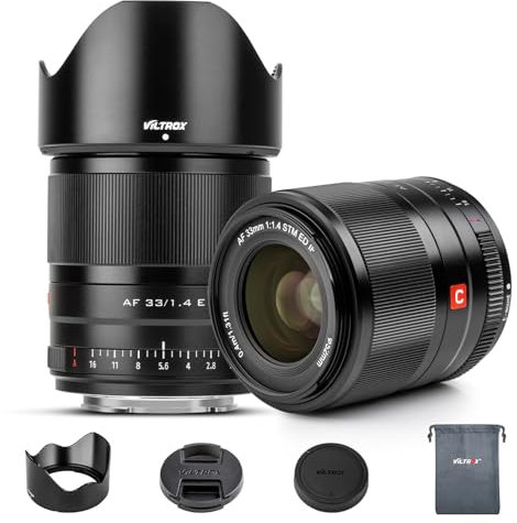 VILTROX AF 33mm F1.4 APS-C E Mount Autofokus Objektive für Sony E Mount Kamera Objektive Kompatibel mit Sony A6500 A6300 A6000 A6400 A6100 A5100 A6600 A7 A7R A7C A7II A7RII A7III A7RIII A7RIV A9
