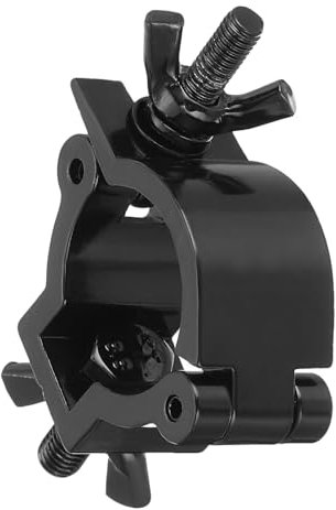 sourcing map Light Truss Clamps, Aluminum Alloy Stage Lighting Pipe O Clamp for 0.94-1.02inch OD Tube Max Load 10lb Single Buckle, Black 1Pcs