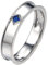 Herren Ringe, Männer 18K Weißgold Ehering mit Saphir (Größe Anpassen)