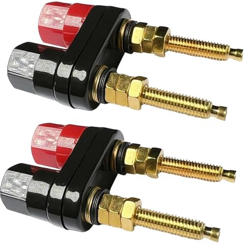 RUNCCI-YUN 2 Stück lautsprecher terminal, buchsen für bananenstecker,AMP Terminal Endstufe 2-Weg Bananenstecker-Jack,Audio Lautsprecher Terminal bananenbuchse Panelmontage (Länge 2,3 Zoll)