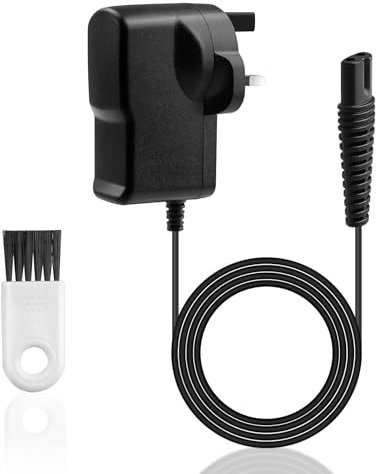 12V for Braun Shaver Charger Cable Series 1 3 5 7 9 Trimmer Beard Electric Razor Shaver Adapter Power Cord UK Plug for Epilator Silk-Epil 9/7/5, 5544/3040S/5409/7220/9090cc/9095cc (No Light)